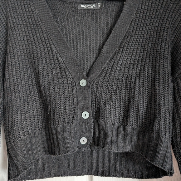 Nasty Gal Black Knit Cardigan - Picture 2 of 4